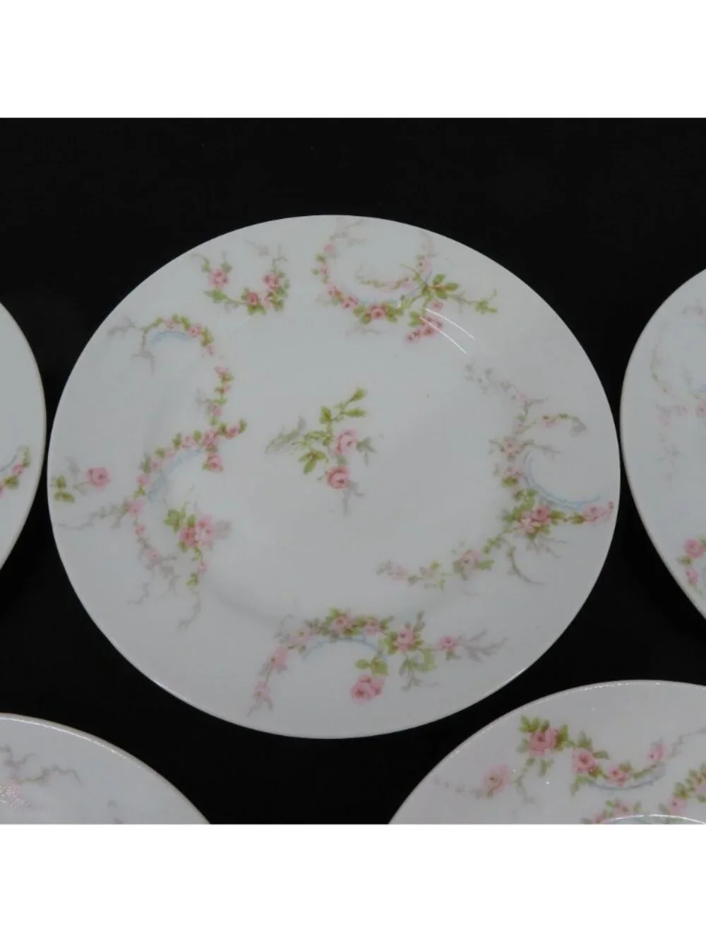 Theodore Haviland Set of 6 Plates 6.25in Pink Rose Flower Floral Swag Limoges